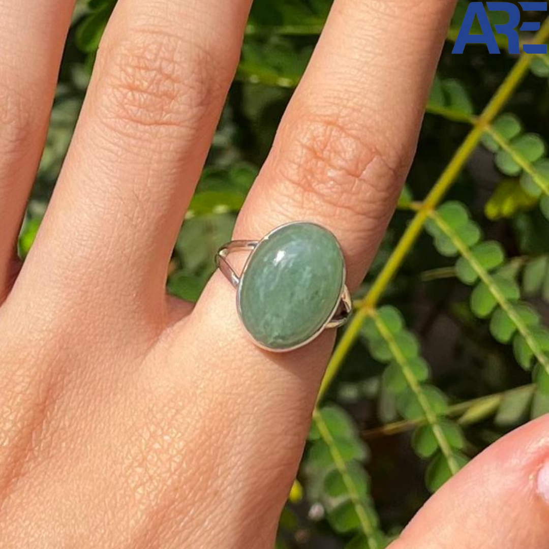 Personalized Gold Oval Green Aventurine Gemstone Statement Ring –  JewelryByTm