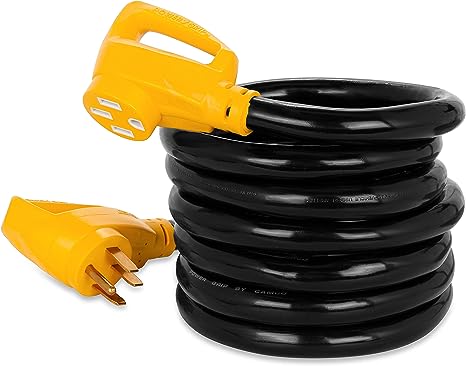 Camco Heavy-Duty RV Extension Cord with Power Grip Handles- 30-Amp, 25