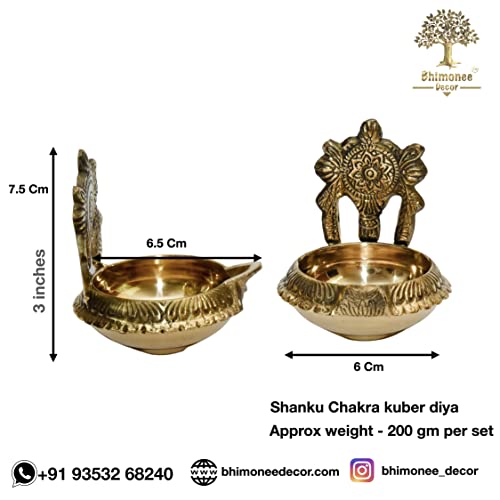 Bhimonee Decor Pure Brass Kuber Deep, Deepak, Diya for Pooja Purposes