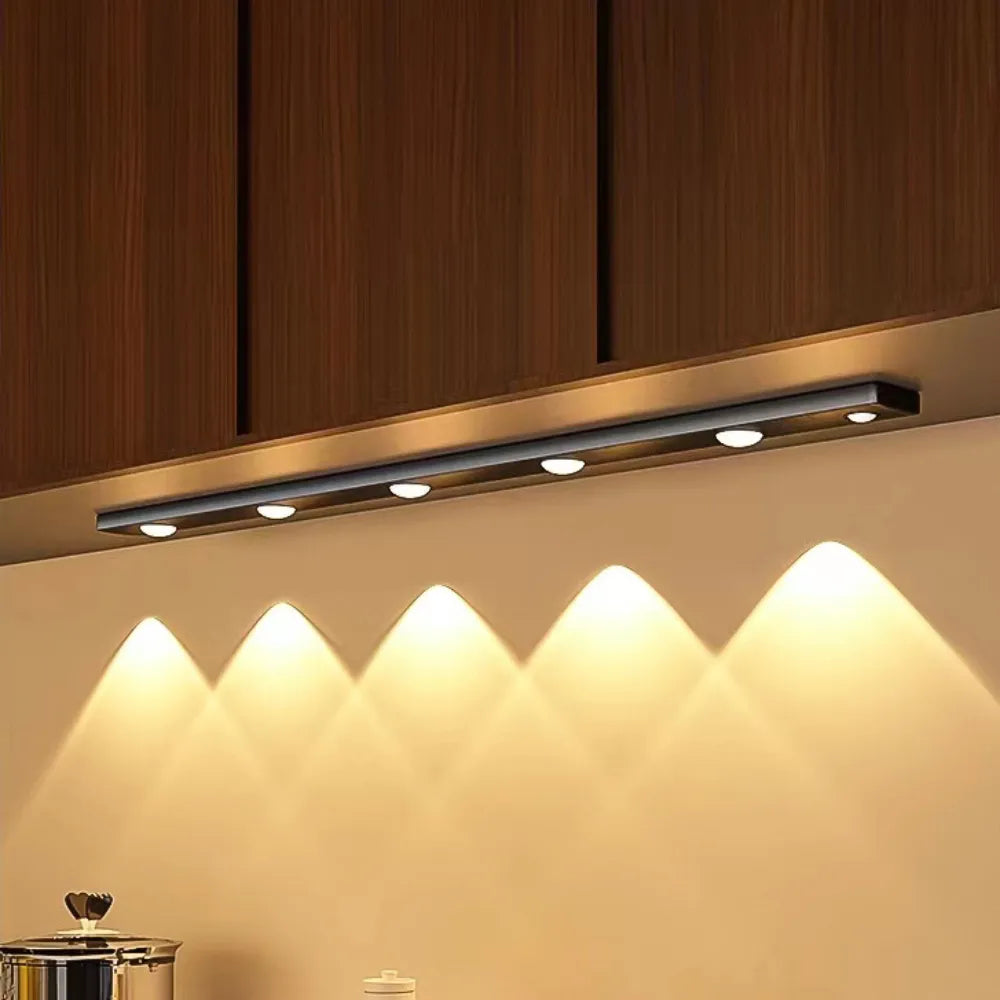 Ultra-thin Design USB Rechargeable Motion Sensor Led Cabinet Lighting. Available in black or silver