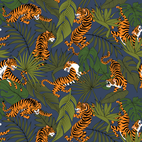 tigers in leaves print