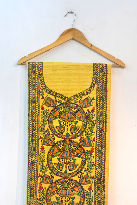Hand Painted Madhubani Tussar Silk Blouse Fabric - 1 Mtr – Luxurion World