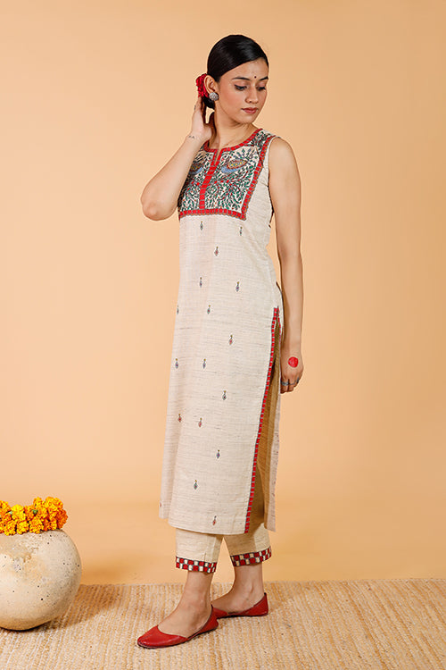 Suryakamal' Handpainted Madhubani Cotton Pant