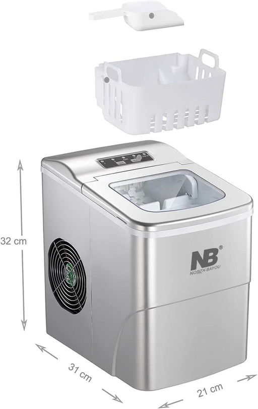 Portable Ice Maker Machine Making Bullet Ice Cubes 26 lbs/24 hrs, Qual —  zambeyzi