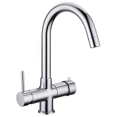 Rubinetto ad 1 pedale pavimento/muro acqua fredda e calda serie Eart  cromato BathroomPassion