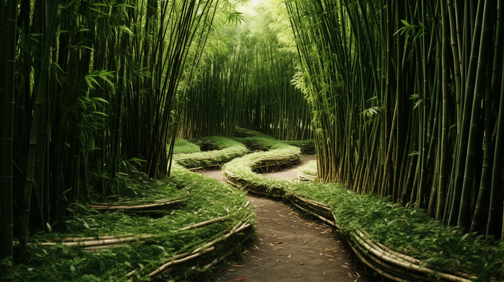 Ein Bild, das den nachhaltigen Anbau von Bambus für die Herstellung von Bambusviskose zeigt. Das Bild vermittelt den Gedanken der Nachhaltigkeit und Umweltschutz.