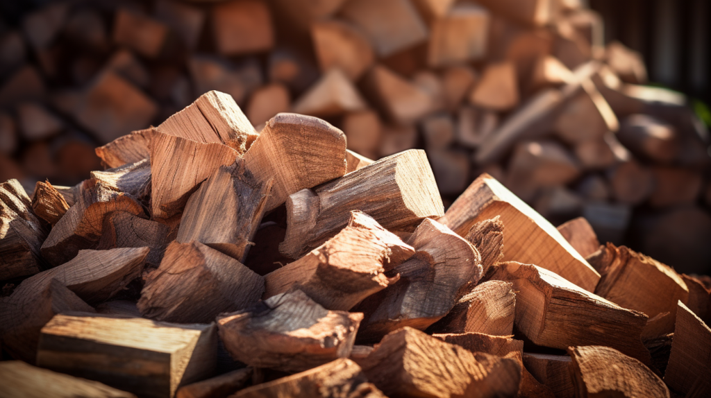 Ein großer Haufen Hickory Holz aus Amerika. Zum befeuern eines BBQ Smokers