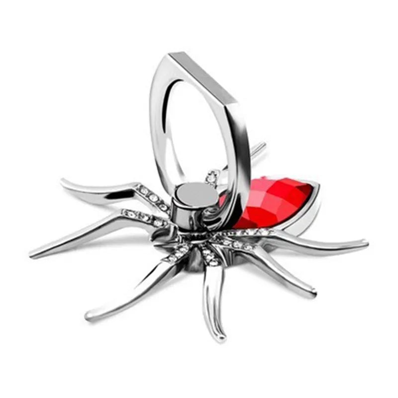 Universal Luxury Bling Diamond Metal Spider Phone Finger Ring Holder: 360° Rotatable Stand for Apple iPhone, Samsung, Huawei