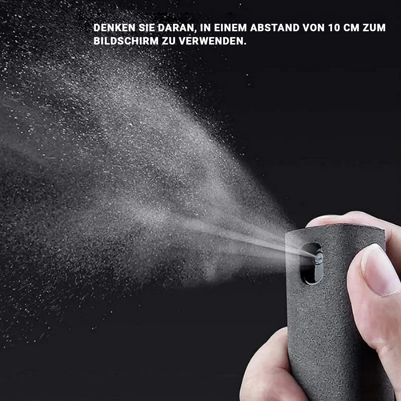 2-in-1 Premium Mikrofaser Bildschirmreiniger Sprayflasche & Mikrofasertuch für Handy, iPhone, iPad, MacBook, Laptop, Computer