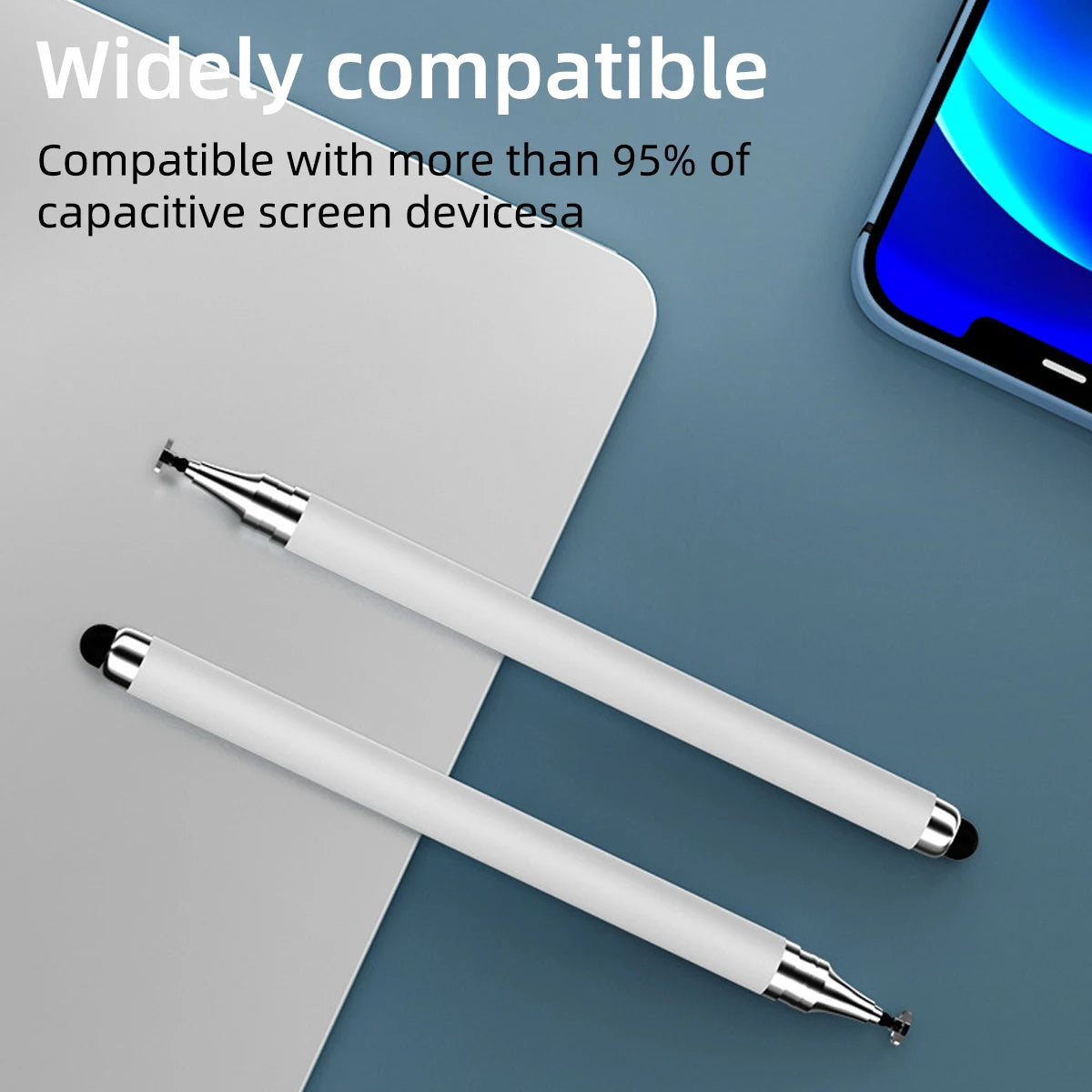 Premium Universal 2-in-1 Stylus for Apple iOS & Android: Capacitive Touch Pen for Drawing on iPad, Samsung, Xiaomi Tablet