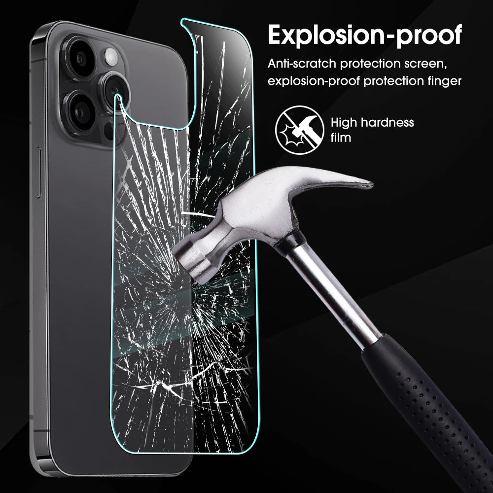 Premium Back Tempered Glass for iPhone 15/14/13 Pro Max/Plus/Mini: High-Quality Protective Glass Film for Apple iPhone