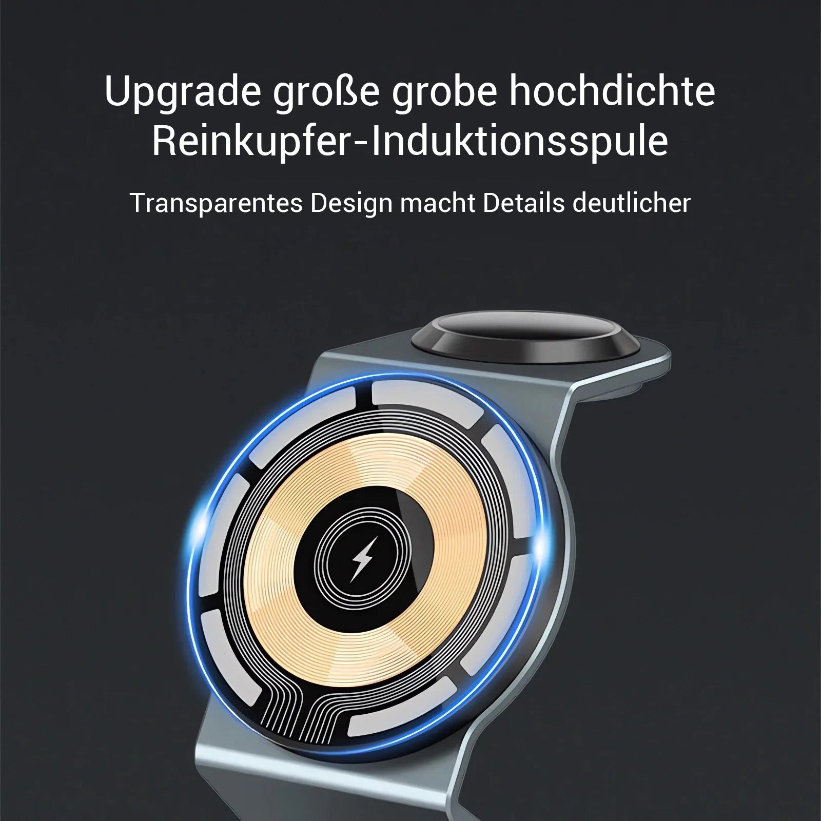 Ladestation 15W Kabellose Ladegerät Aluminium Schnellladestation Dockingstation Wireless Charging Station Apple iPhone