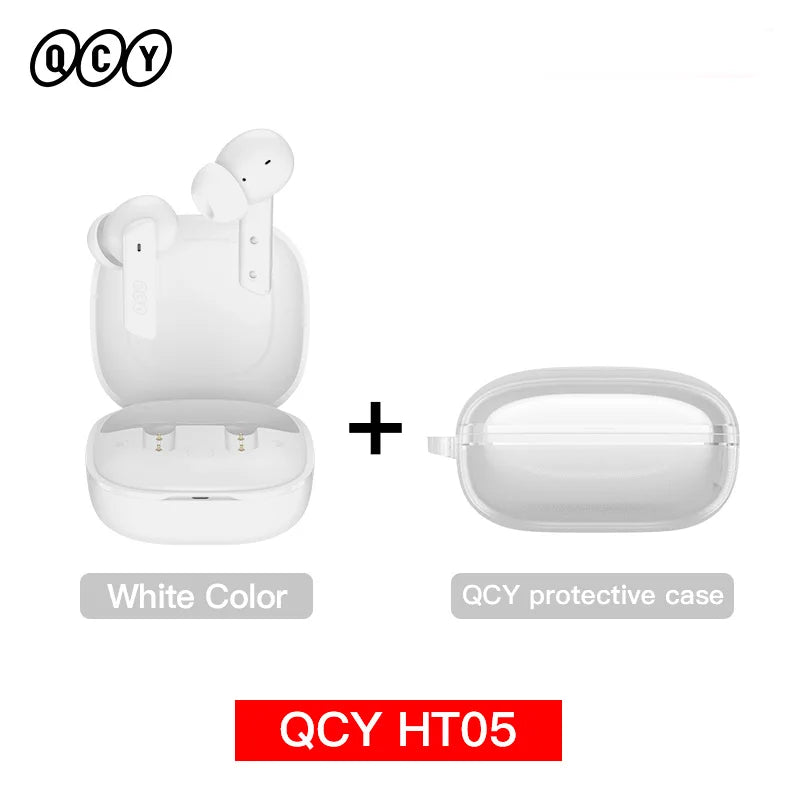 Premium QCY HT05 ANC Wireless Headphones with 40dB Noise Cancelling, Bluetooth 5.2, 6 Mic ENC HD Call, TWS Earbuds