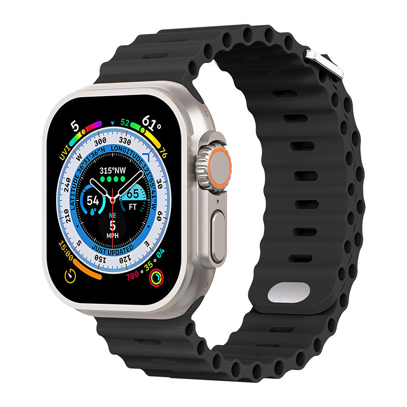 Ocean Strap Wristband for Apple Watch | Soft Premium Silicone Band - Ultra 49mm to 38mm & iWatch Series 8 to 1