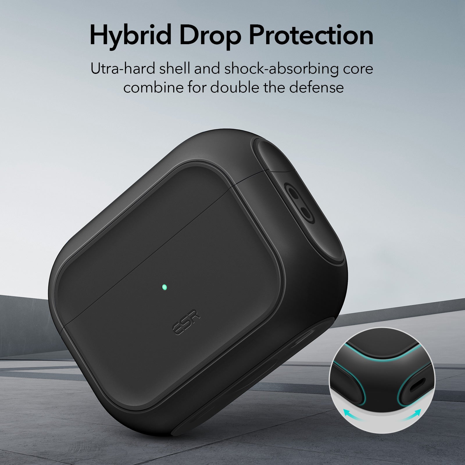 ESR for AirPods Pro 2 MagSafe Case for AirPods Pro 2022 | Case with HaloLock for Airpods | Orbit Hybrid Drop Protection Cover