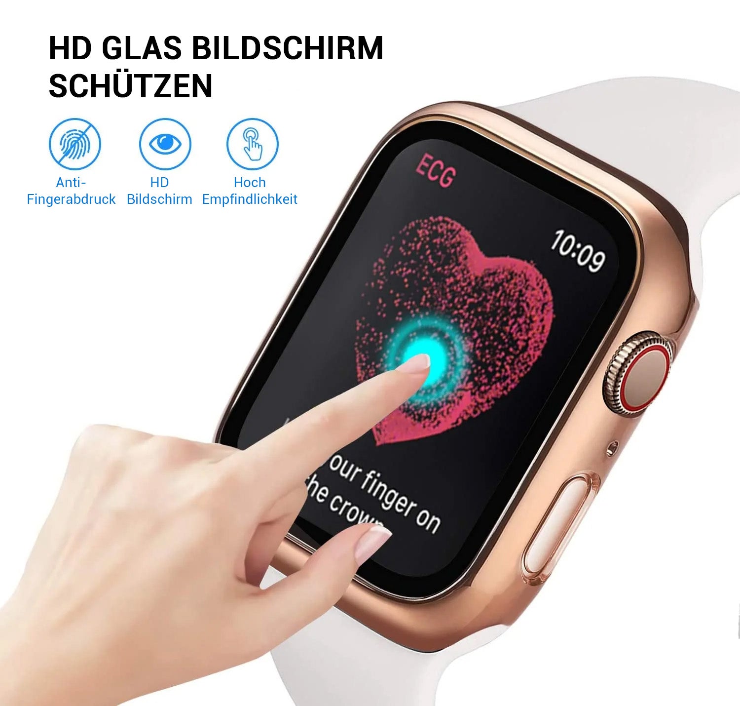 Gehärtete Glasschutz PC-Stoßfänger Apple Watch Serie 9/8/7/6/5/4/SE Schutzfolie Gehäuse 38mm, 40mm, 41mm, 42mm, 44mm, 45mm