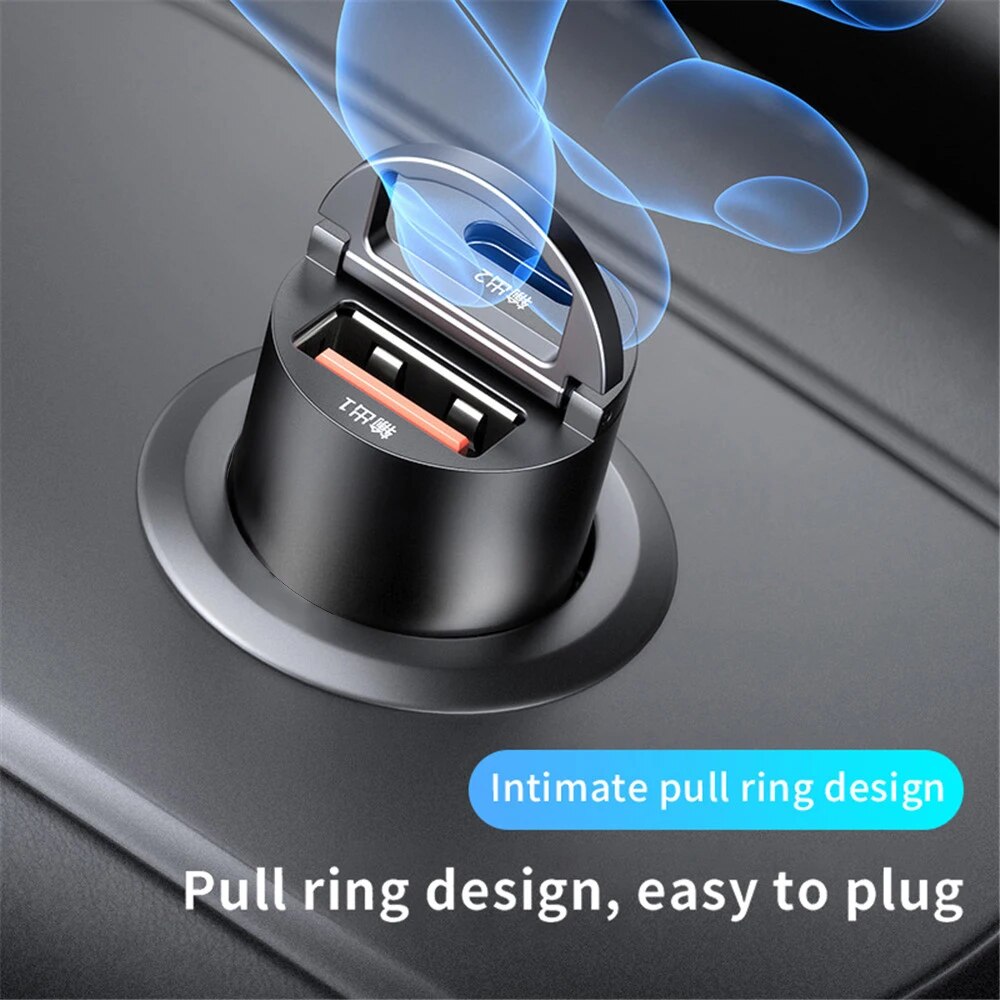 High-Quality 200W Mini Car Charger with Fast Charging for iPhone, QC 3.0 PD, USB Type C Car Phone Charger