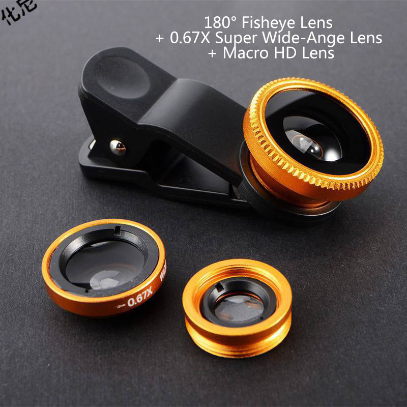 High-Quality 2 IN 1 Lens Universal Clip 37mm Mobile Lens Professional 0.45x 49uv Super Wide Angle + Macro HD Lens For