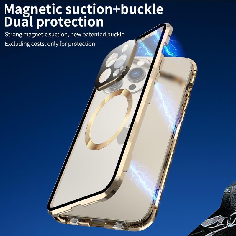 High-Quality Apple iPhone 15/14/13/12/11 Pro Max Case | 360° Fully Sealed Glass-Metal Edge for MagSafe Magnetic Wireless