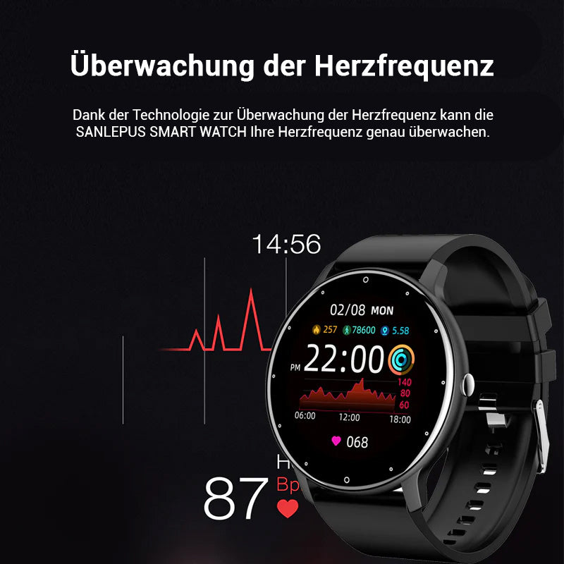 Premium 2024 Neue Smartwatch für Männer: Touchscreen, Sport Fitness, IP67 Wasserdicht, Bluetooth, Android, Apple iOS