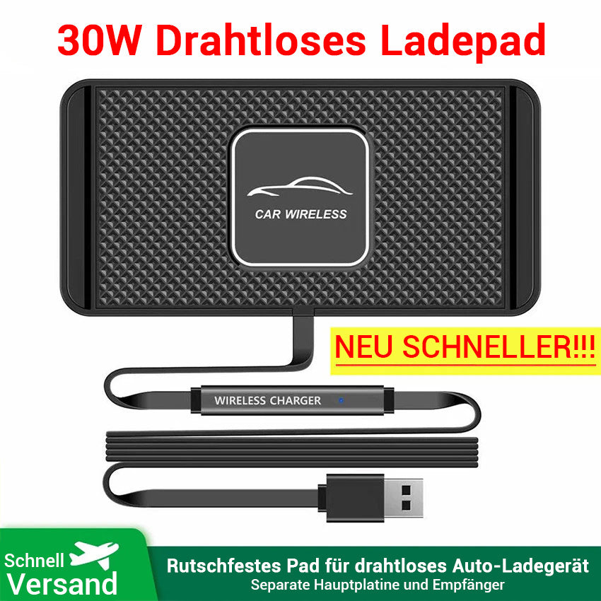 Prämie 30W Kabelloses Auto Ladegerät - Silikon Anti-Rutsch-Pad Cradle Dock für Apple iPhone 14,13 Schnelle Auto Kabellose