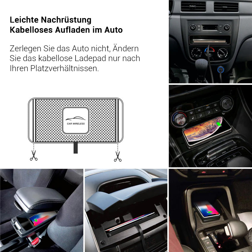 Prämie 30W Kabelloses Auto Ladegerät - Silikon Anti-Rutsch-Pad Cradle Dock für Apple iPhone 14,13 Schnelle Auto Kabellose