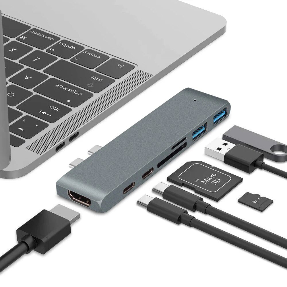 USB 3.1 Type-C Hub to HDMI Adapter 4k Thunderbolt 3 USB C Hub 3.0 TF SD Reader PD for | MacBook Air Pro M3 M2 M1 Chip