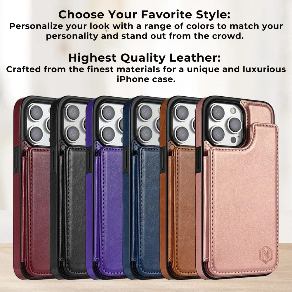 High-Quality Leather Wallet Case For The Apple iPhone | Flip-Cover Card Holder With Wallet And Purse Function