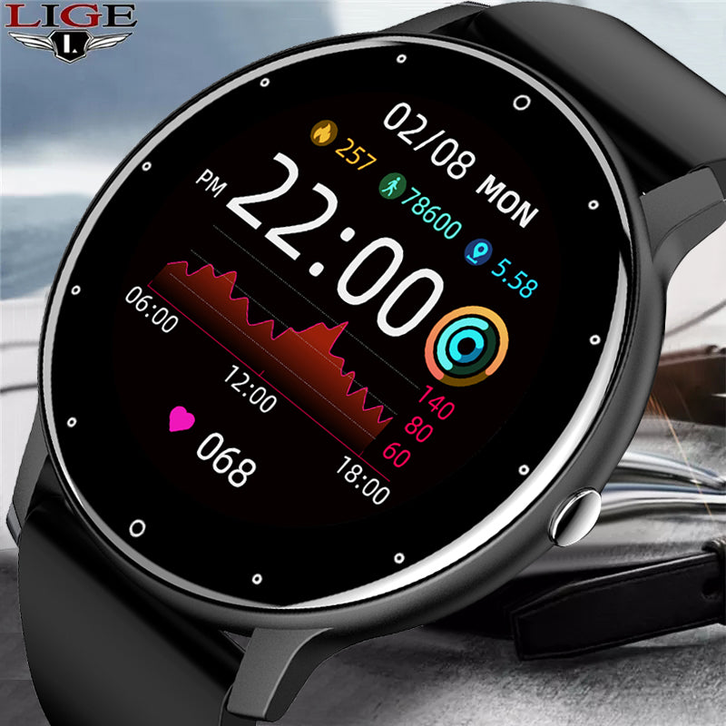 Premium 2024 New Smartwatch for Men: Touchscreen, Sport Fitness, IP67 Waterproof, Bluetooth, Android, Apple iOS