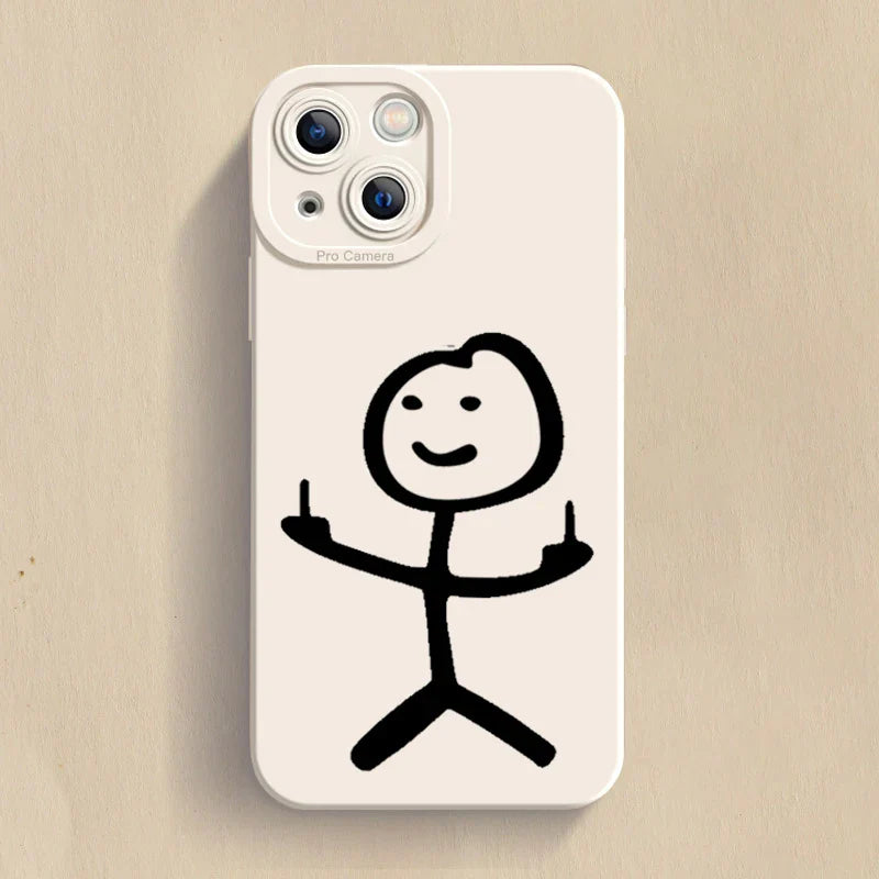 High-Quality Cartoon Matchman iPhone Case | Shockproof Matte Soft TPU Silicone Cover | MagSafe