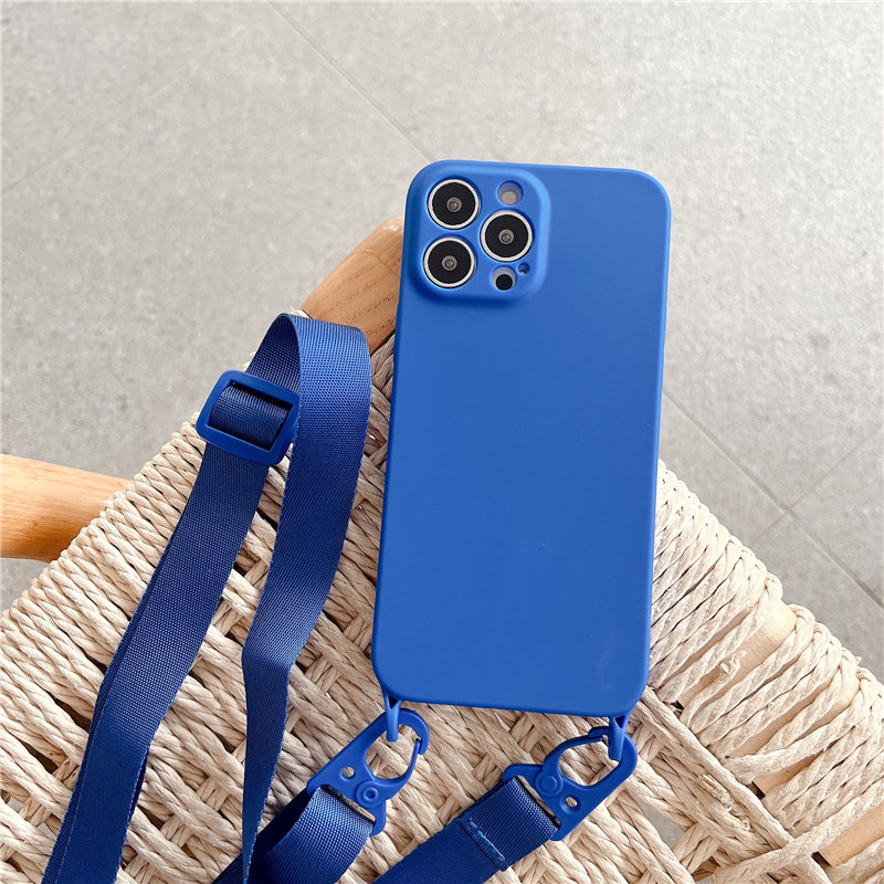 Premium Crossbody Necklace Strap Lanyard Soft Silicone Phone Case | MagSafe, Cover, Apple iPhone 15/14/13/12/11