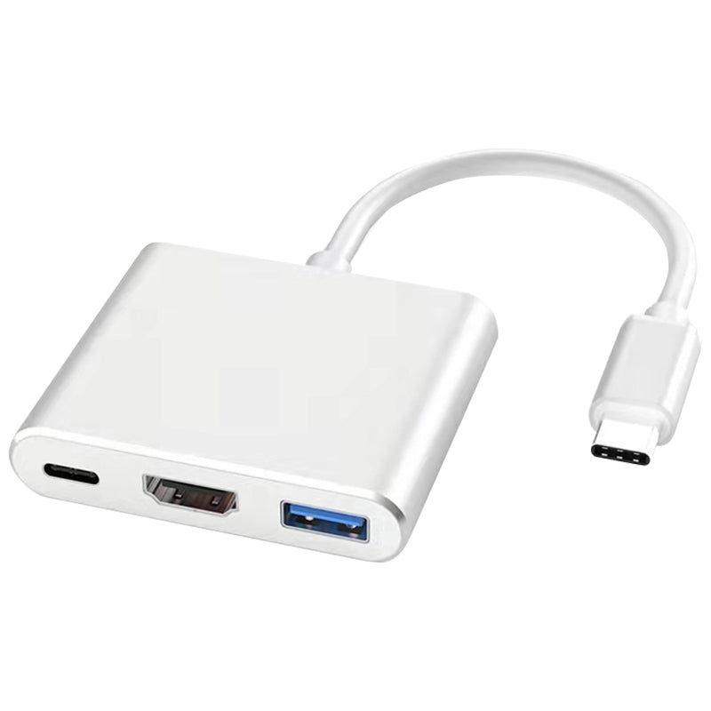 3-in-1 USB-C Hub: Type-C to HDMI Splitter, High-Quality USB 3.0 Docking Station for MacBook Air/Pro, Samsung - USB-C to HDMI