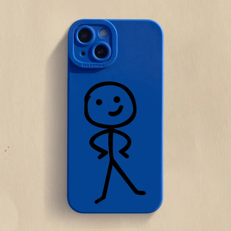 High-quality Cartoon Matchman Phone Case | iPhone 15/14/13/12/11 Pro Max Mini XR/XS/X/7/8 Plus | Shockproof Matte Soft