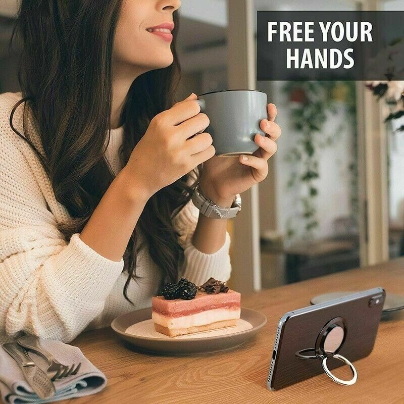 Magnetic Finger Ring Phone Holder | Universal Rotatable Smartphone Stand Grip for iPhone, Android Samsung, Zinc Alloy Design