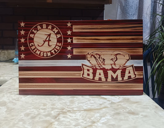 Alabama, Crimson Tide, hand painted, personalized, wood grain