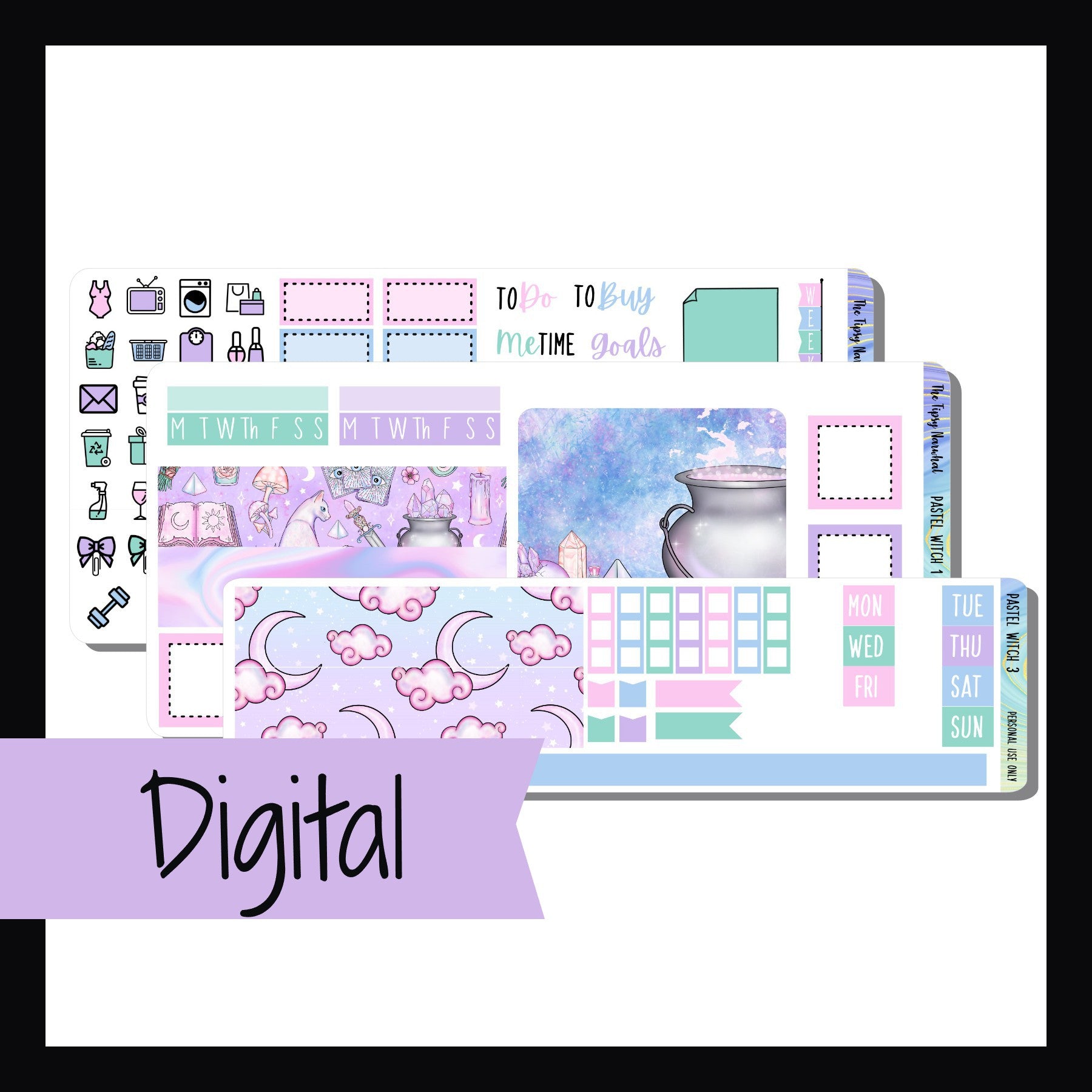 Digital Pastel Witch Hobonichi Weeks Kit