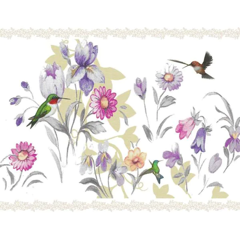 Hummingbird Floral Peel and Stick Wallpaper Border – We Love Hummingbirds