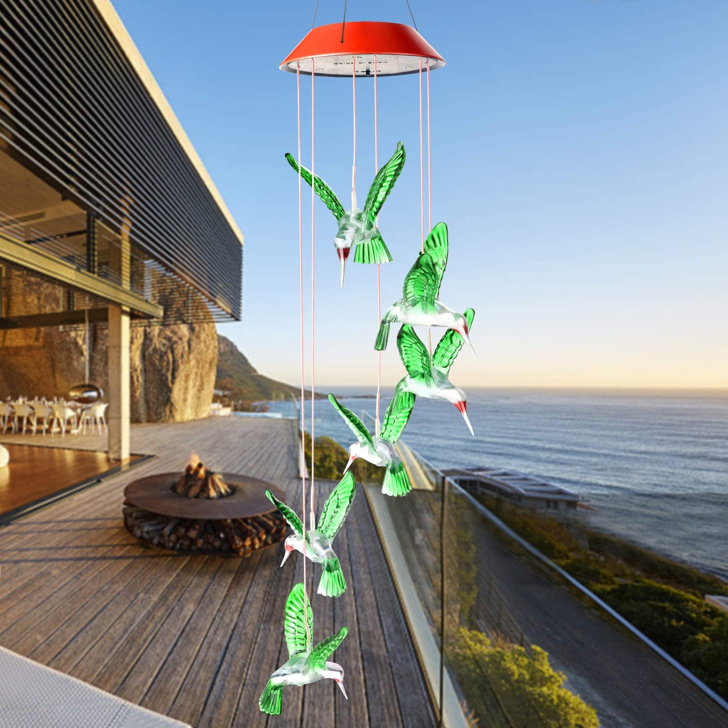 Solar LED Hummingbird Wind Chimes – We Love Hummingbirds