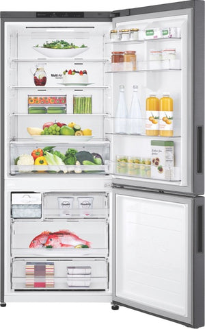 LG 420L Bottom Mount Fridge front view doors open