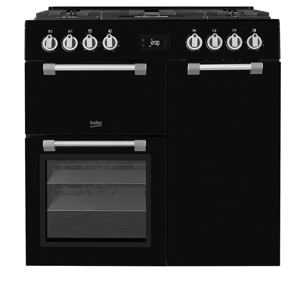 front on image of a black Beko freestanding cooker