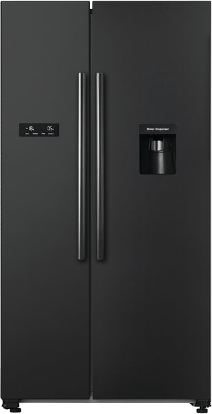 hisense hr6sbsff624bw side by side fridge front view doors closed