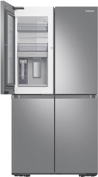 Samsung SRF7500SB French Door Refrigerator front view with top left door open