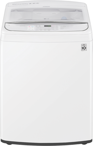 LG 14kg top load washer white front view