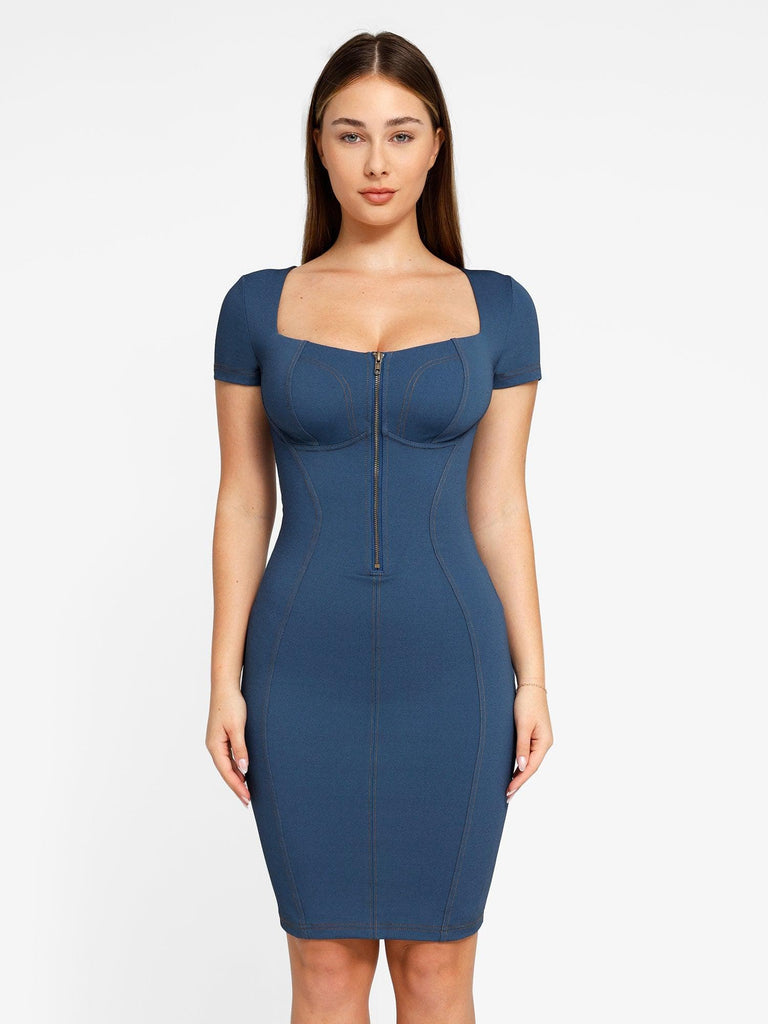 Built-In Shapewear Slip Mini Lounge Dress