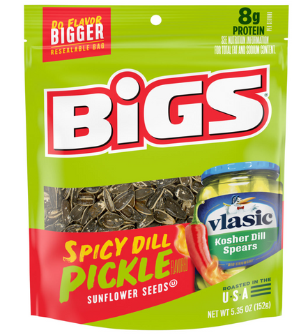 sunflower seeds-spicy pickle-hot pickle-dill pickle chips