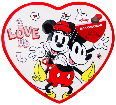 mickey minnie-box of chocoates-chocolate hearts-milk chocolate