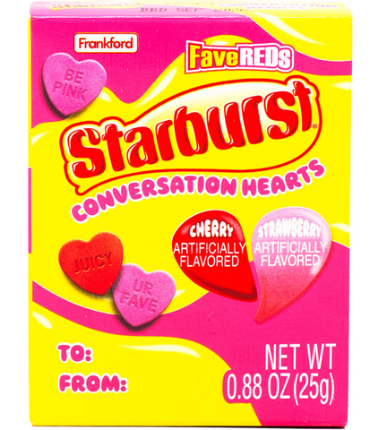 starburst-pink candy-conversation hearts-sour candy
