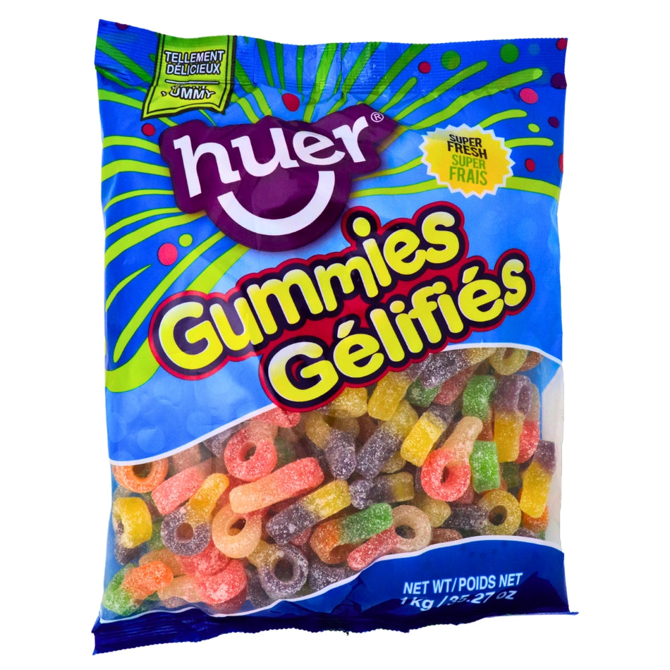 Huer Sour Blue Swirls Gummy Candy - 1kg