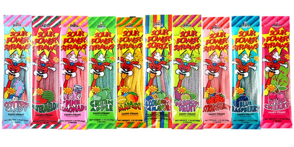 Sour Power Straws - Sour Candy - Candy from the 80s - 80s Candy - Retro Candy