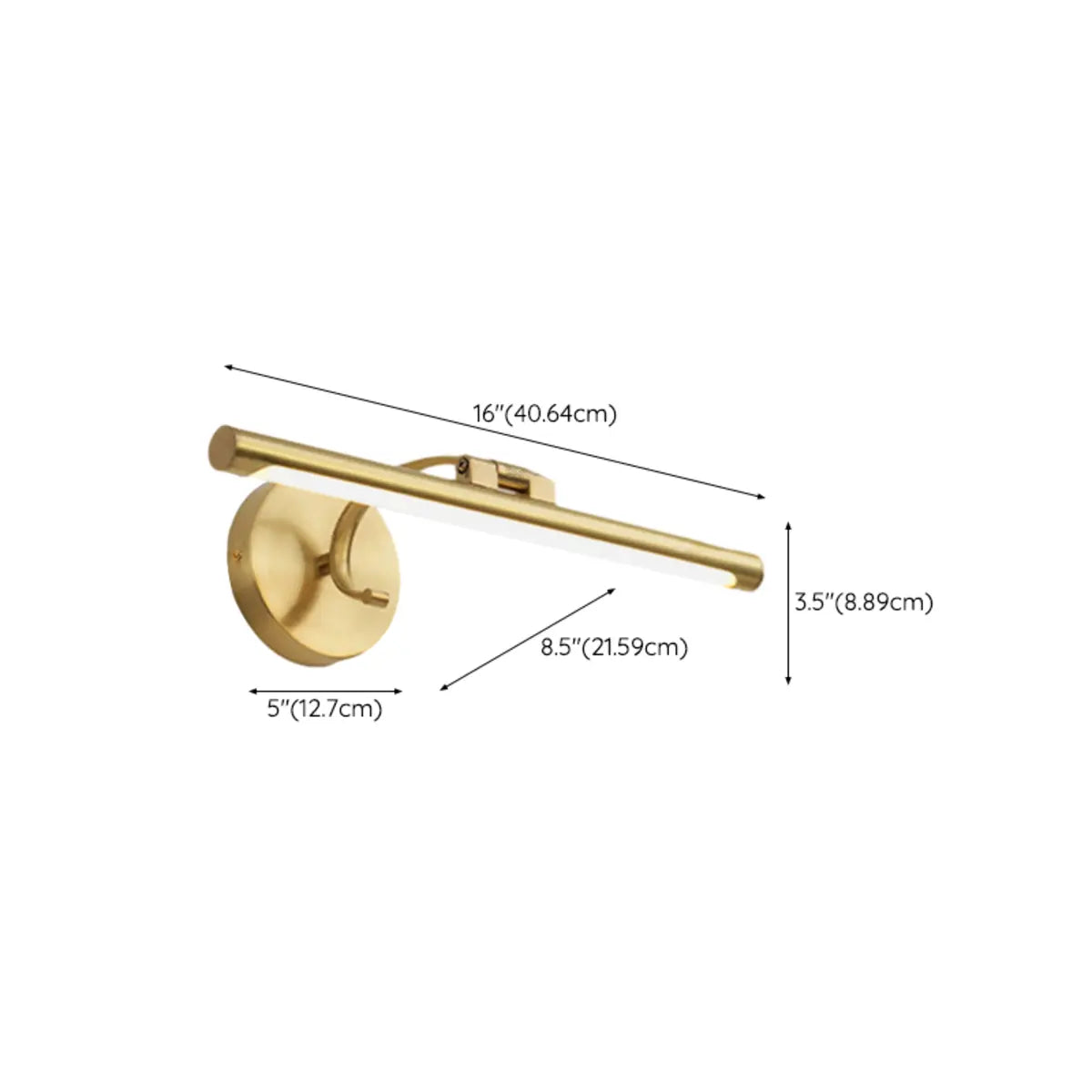 Adjustable Modish Gold Linear Bathroom Vanity Light Zawala #size